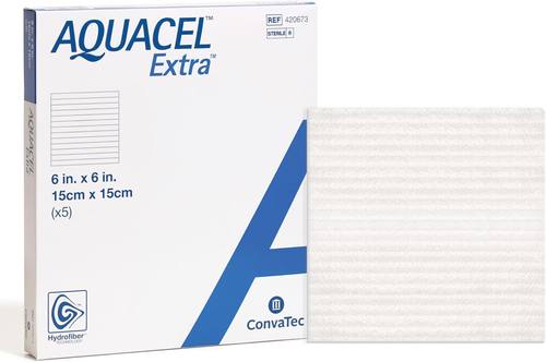 Convatec AQUACEL Extra 6"X6" Hydrofaser saugfähiger Verband für moderate bis hohe - Bild 1 von 12