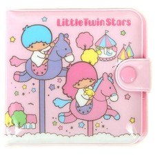 Sanrio Little Twin Stars PVC Wallet Pink Carousel Snap Closure 9 cm