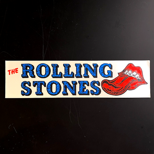 ROLLING STONES MICK MUSIC ROCK ROLL VINTAGE bumper sticker decal silver foil HTF - Picture 2 of 8