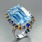 Color A+ 26 ct+ Natural Blue Topaz Ring 925 Sterling Silver Size 8 /R468356