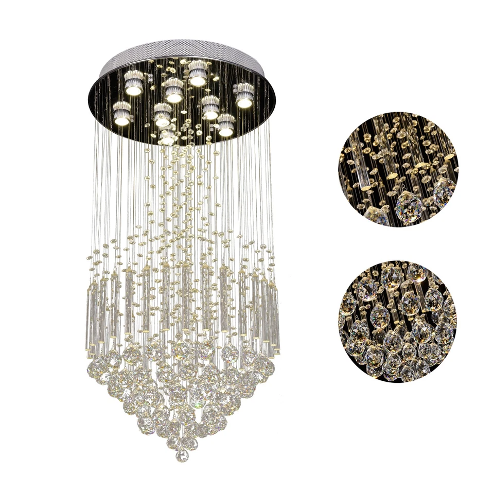 50 см современная стеклянная хрустальная люстра освещение хрусталь потолочное крепление светильники - Изображение 2 из 4