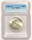 GEM BU 1962-D Franklin Half Dollar ICG Graded MS65 50c Coin