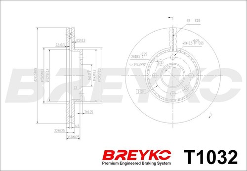 2x BRAKE DISC T1032 FOR RENAULT LAGUNA/Grandtour SAFRANE MEGANE/Scénic/Coach - Picture 6 of 10
