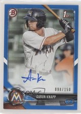 2018 Bowman Prospect Auto Blue 98/150 Aaron Knapp #PA-AK Auto nd3