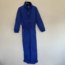 Fera Signature Women’s Skiing Snow Suit Ladies Size 10 Royal Blue Hood Insulated