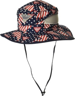 COLUMBIA PFG SUPER BACKCAST BONNEY BUCKET HAT NAVY AMERICANA $40 NWT MENS UNISEX