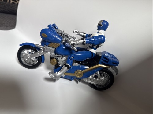 1998 Bandai Power Rangers Lost Galaxy Blue Astro Motorcycle And Power Ranger - Foto 3 di 12