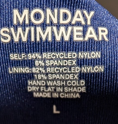 Traje de baño Monday Byron tiro medio descarado parte inferior de bikini arrugado medianoche talla L nuevo con etiquetas - Imagen 16 de 18