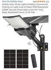Solar Light, IP68 Waterproof, Great For Yards, Parking Lots, Or Conmercial Use