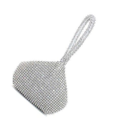 Borsa da sera donna decorata con strass completa di strass pochette - Foto 3 di 11