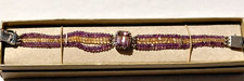 Emerald Cut Bi-Color Amatrine Center Stone w/Amethyst&Citrine Bead 8.5