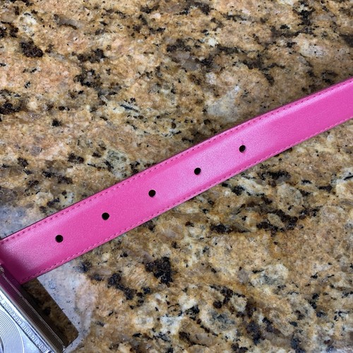 Cinturón Milor Vintage Piel de Serpiente Genuina Cuero Talla S Rosa Fucsia Dorado Grueso - Imagen 9 de 20