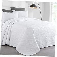Alaska King 132x 120 Bedspread Coverlet Set, 3 Alaska King 132"x120" White