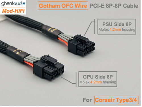 ⚡️HiFi Gotham OFC PCI-E GPU 8P Cable for Corsair Type3/4 AX HX RM RMi RMe RMx... - Picture 4 of 7