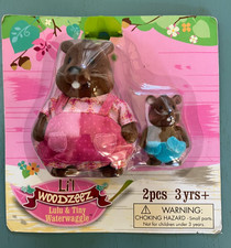 Lil Woodzeez Waterwaggle Beaver Family Lulu and Tiny Battat Toys Sealed New