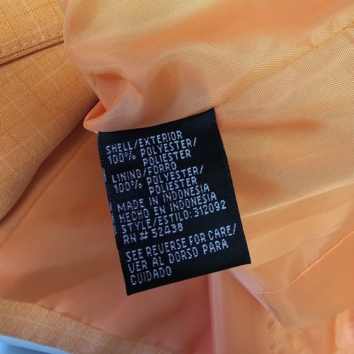 SAG HARBOR SUIT Skirt Suit Set Size 14 Pastel Orange Coral Faint Plaid LinedEUC - Picture 9 of 10