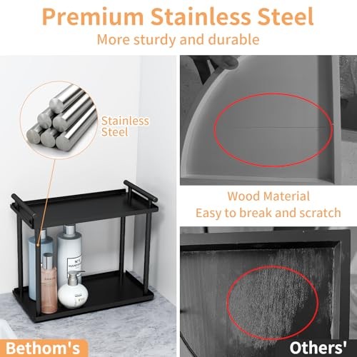 2 Tier Bathroom Organizer Countertop, Bathroom Counter Organizer, 2-Tier Black - Bild 4 von 6