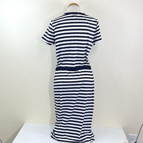 Michael Kors Women’s Striped T-Shirt Maxi Dress Size M Navy Blue - Picture 7 of 10