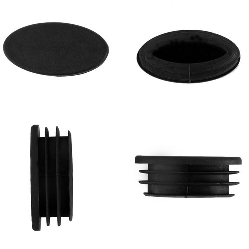 Table Chair Leg Feet Plastic Oval Pipe Tube Insert Black 20 x 40mm 20Pack - Picture 7 of 7