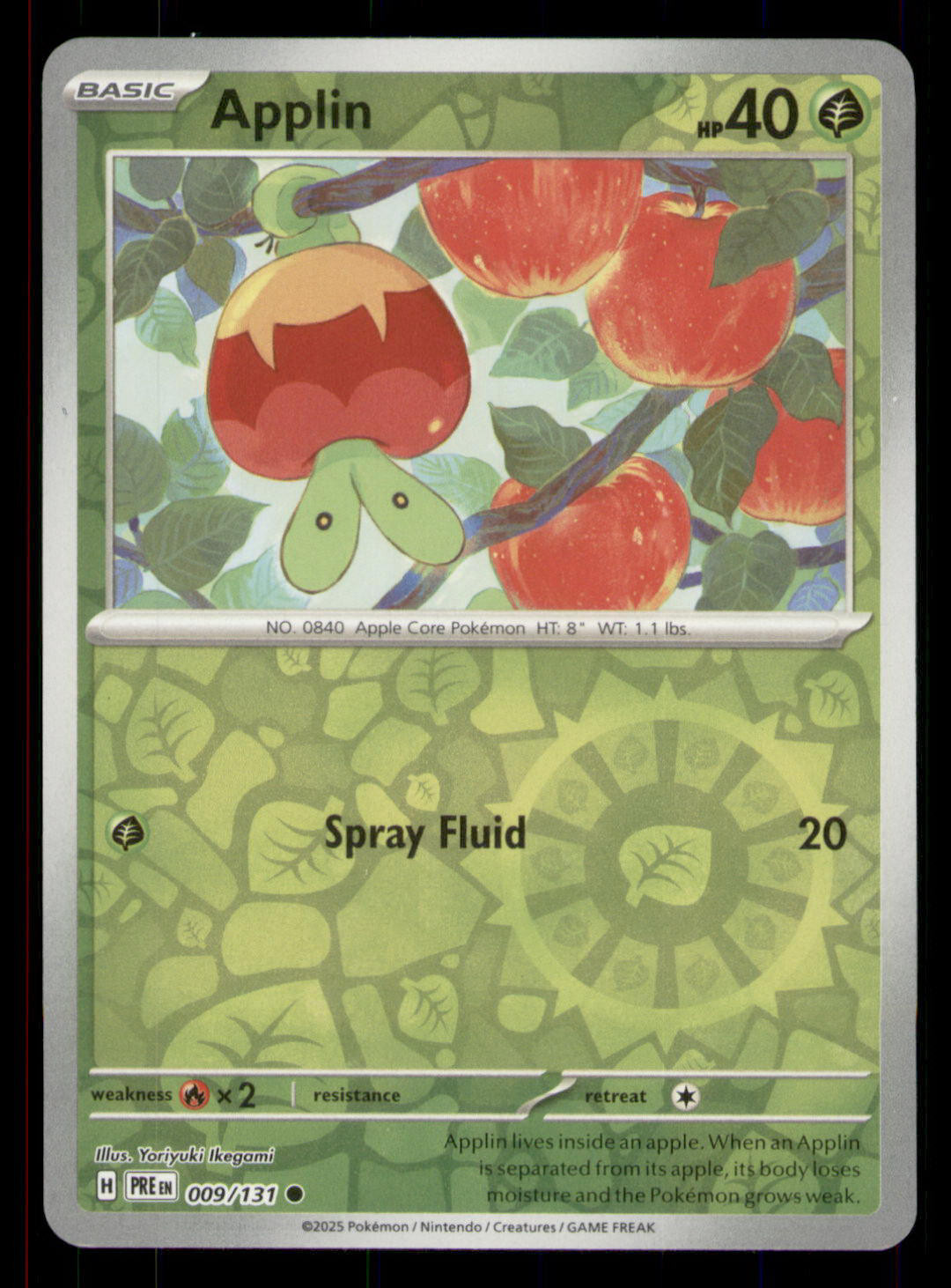Applin SV: Prismatic Evolutions #009/131 Common Reverse Holo Pokemon NM