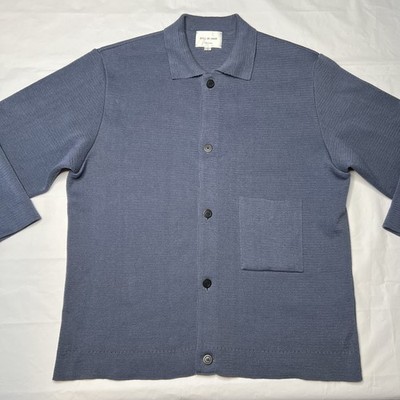 STILL BY HAND Milano Rib Cardigan Japanese Size 2 Dusty Blue KN02221 Men