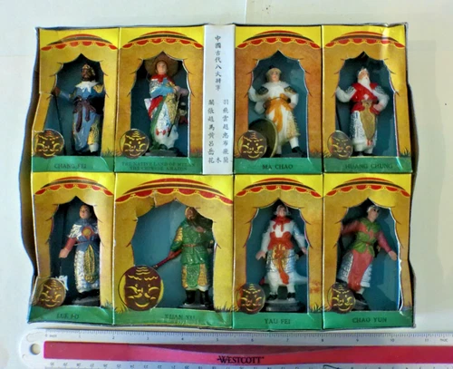 ANCIENT CHINESE WARRIORS, FULL SET OF 8  BY MARX- BOX