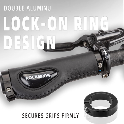 ROCKBROS Handlebars Grips Handlebar Ergonomic Handle Lock-On for Black - Picture 5 of 14