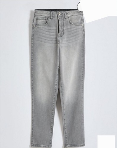 🔥MOM Miley graue Damenjeans Größe 18 Distressed Destroyed Stretch gerades Bein - Bild 1 von 24