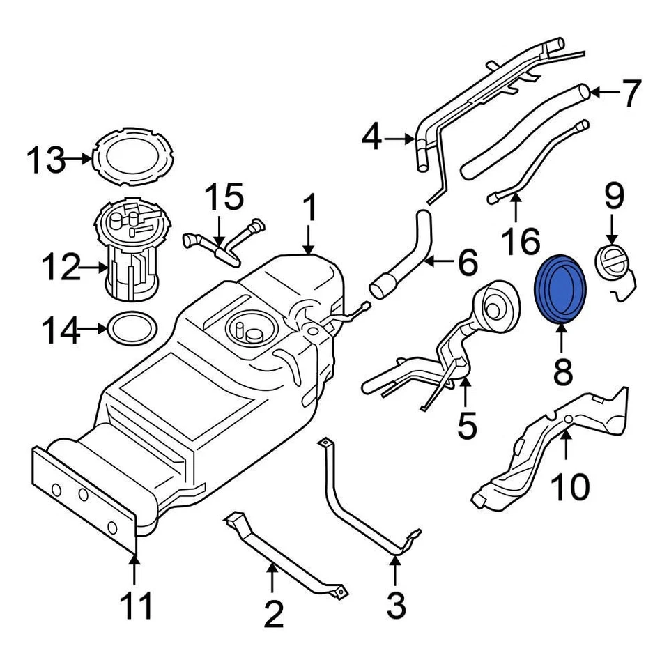 For Nissan Altima 1993-2001 Nissan 1724050Y00 Fuel Filler Neck Seal - Image 3 of 4