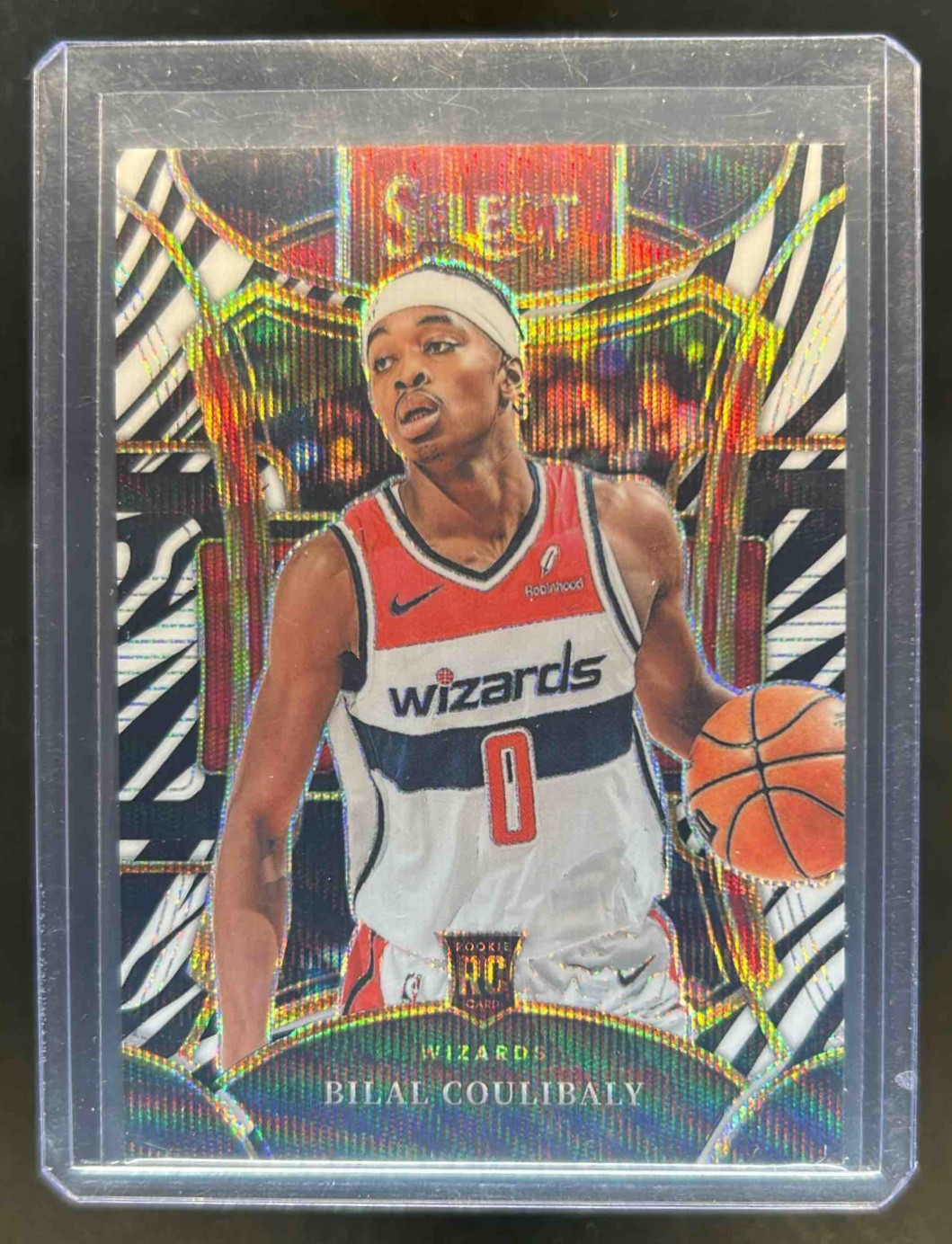 2023-24 Select Bilal Coulibaly RC Zebra Prizm SSP Mezzanine #304 Wizards