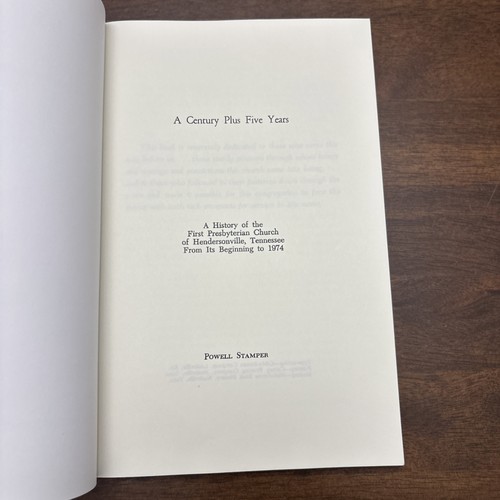 Book First Presbyterian Church Hendersonville Tennessee TN Powell Stamper 1975 - Foto 2 di 12