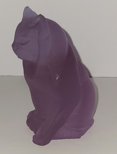 ALEXANDRITE Purple Blue Glass CAT Sitting FIGURINE Statue #1543 - Picture 11 of 13