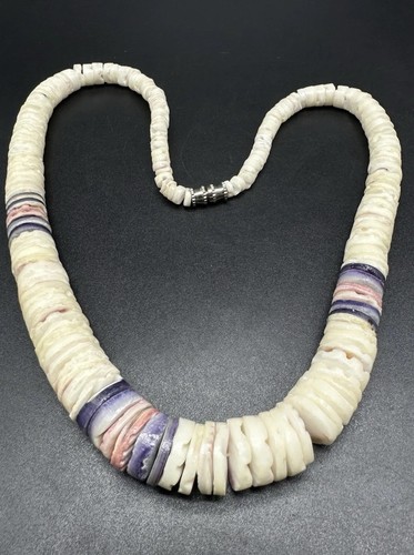 VINTAGE Large Puka / Heshi Choker Necklace Barrel Clasp  18” - Picture 1 of 9