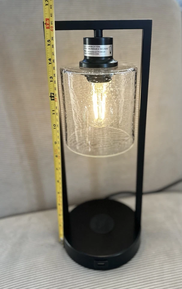 Modern Black Table Lamp with Glass Shade 3 dimmable functions - Edison bulb - Image 3 of 4