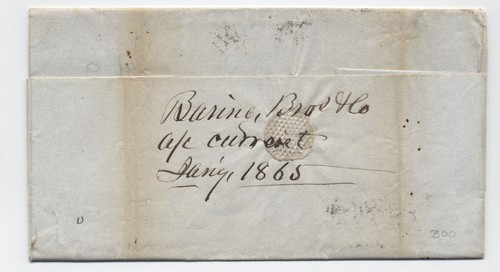 1865 Boston MA stampless cover from London 96 in US notes handstamp [45.639] - Picture 2 of 3