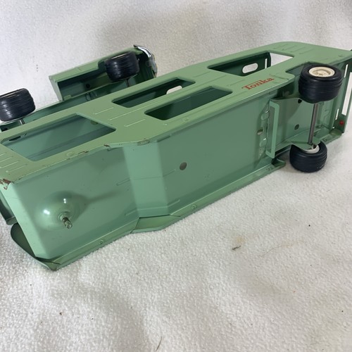 Vintage 1960s Tonka Mint Green Car Carrier Hauler Semi Truck Tractor Trailer #96 - Picture 14 of 14