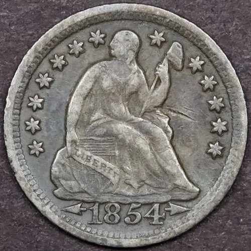 1854-O Arrows Seated Liberty Half Dime - VF Details
