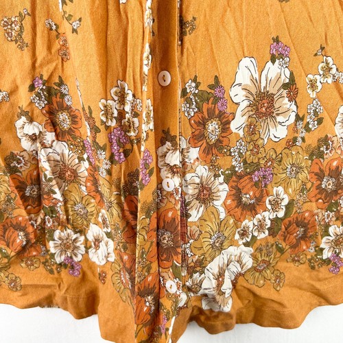 Bohemian Traders Freesia Mini Dress Womens Size M Floral A-Line High Collar - Picture 5 of 13