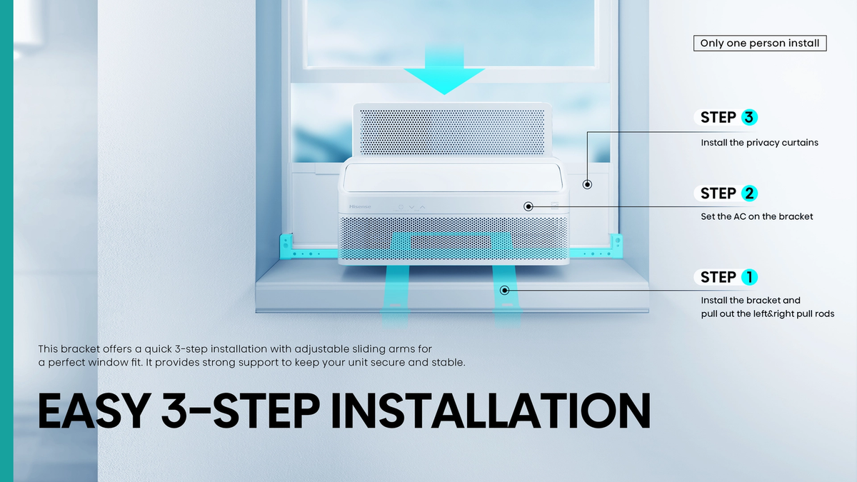 Hisense 8,000 BTU Smart Inverter Window Air Conditioner w/ Easy