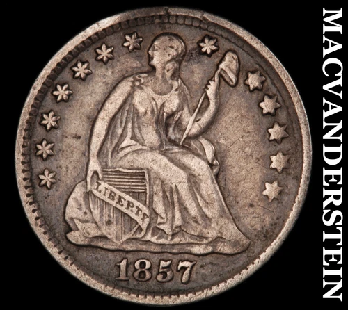 1857 Seated Liberty Half Dime- Very Fine Better Date No Reserve #i8425