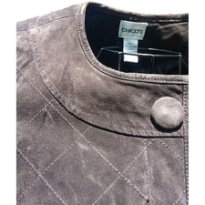 Chicos Brown Soft Leather Snap Front Blazer Size 0