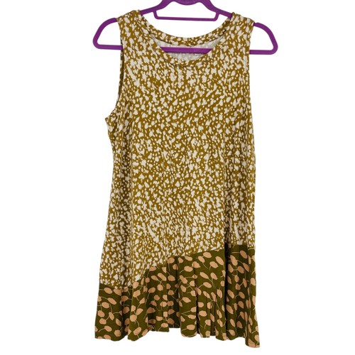 LOGO Lagen Braun Blätter Tank Top Blumen Rüschen Stretch Lori Goldstein M - Bild 6 von 13