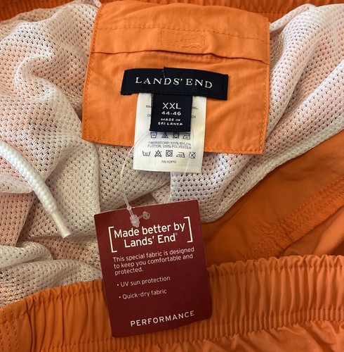 NWT Lands' End Men's Papaya Orange Swim Trunks Size XXL - Picture 8 of 10