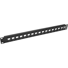 Tripp Lite 16-Port Keystone Blank Patch Panel RJ45 USB HDMI Cat5/Cat6 1URM