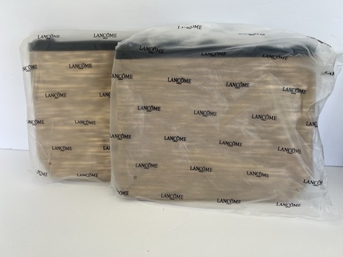 2 LANCOME Metallic Gold Zippered Cosmetic Makeup Bag New 2025 GWP - Picture 2 of 8