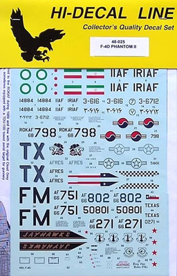 Hi-Decal Line HDL 48-025 F-4D Phantom II 1/48 scale decals