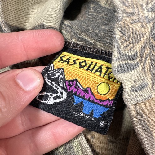 Vintage Sasquatch Real Tree Camo Turtleneck Faded Y2K 90s Men’s Size 2XL AOP - Picture 7 of 16