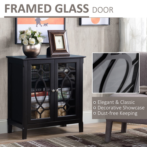 Sideboard Display Cabinet with Double Glass Doors & 2 Adjustable Shelves - Picture 6 of 11