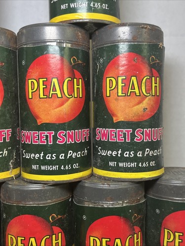 GIANT Peach Sweet Snuff 24 Metal Cans ONLY Lot 4.65oz American Snuff Memphis, TN - Picture 10 of 23