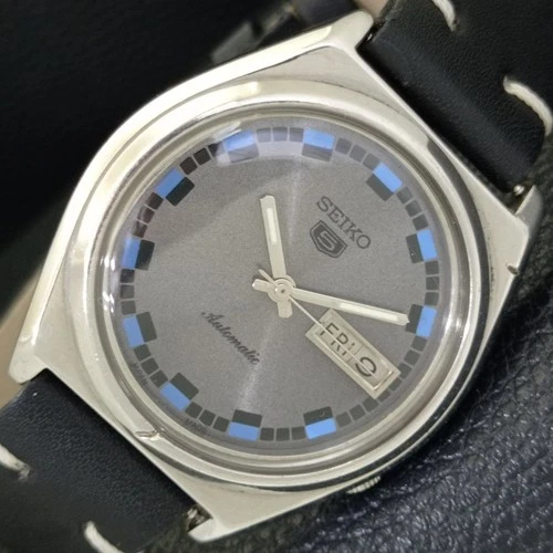 SEIKO 5 AUTOMATIC JAPAN 7009A MENS VINTAGE GREY COLOR DIAL WATCH a701305-1